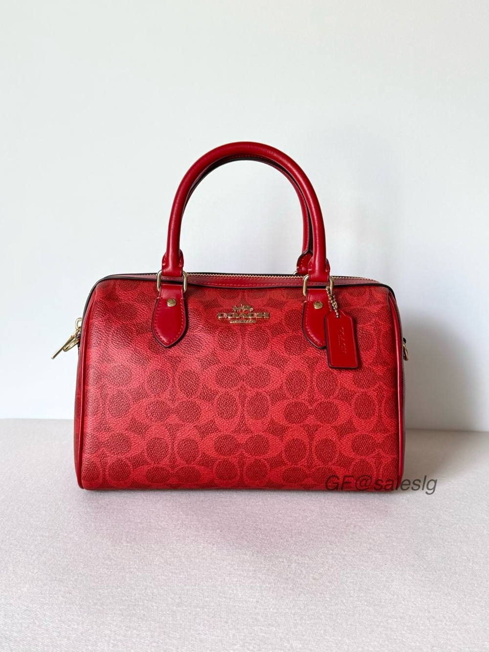NWT Coach Rowan Satchel Bag In Signature Crimson Red CEY39 Crossbody purse